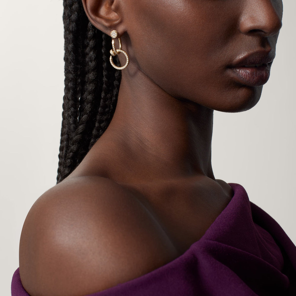 [Angela Jewelry]JUSTE FULL DIAMOND DOUBLE EARRINGS
