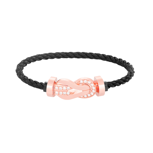 [Angela Jewellery]Chance Großes Armband mit 8-stelliger Schnalle und Halbdiamanten in Roségold 