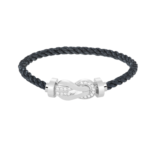 [Angela Jewellery]Chance Großes Armband mit 8-stelliger Schnalle und halbem Diamanten, Silber 