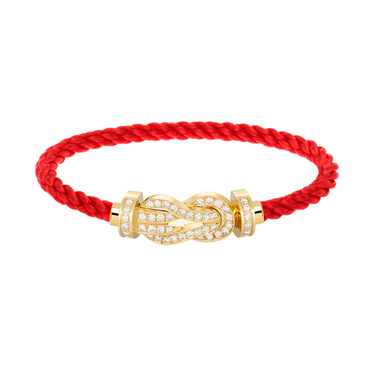 [Angela Schmuck]Chance Großes Armband mit 8-stelliger Schnalle und Volldiamanten in Gold 