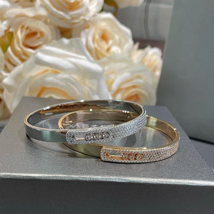 [Angela Jewelry]Move Noa Rose Gold Pavé Diamond Bangle Bracelet