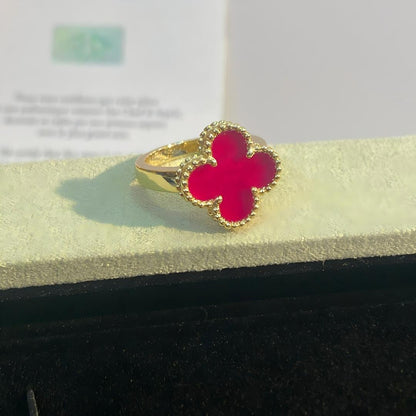 [Angela Jewelry]NEW CLOVER PINK ENAMEL RINGS