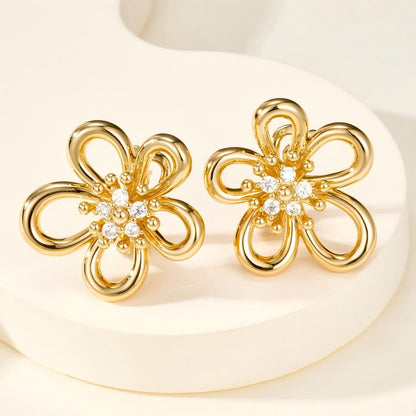 [Angela Jewelry] FLOWERLACE EARRING 5 DIAMONDS