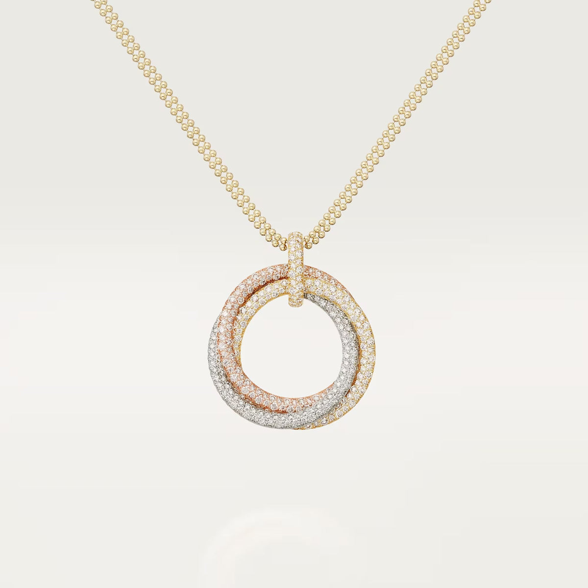 [Angela Jewelry]TRINITY LARGE FULL DIAMOND  NECKLACE