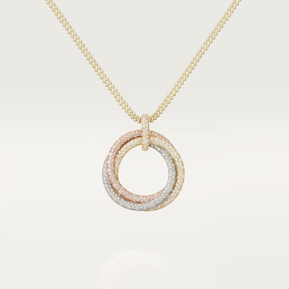[Angela Jewelry]TRINITY LARGE FULL DIAMOND  NECKLACE