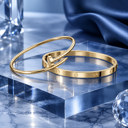 [Angela Jewelry] LOVE & JUSTE Classic Bracelet Stack Set