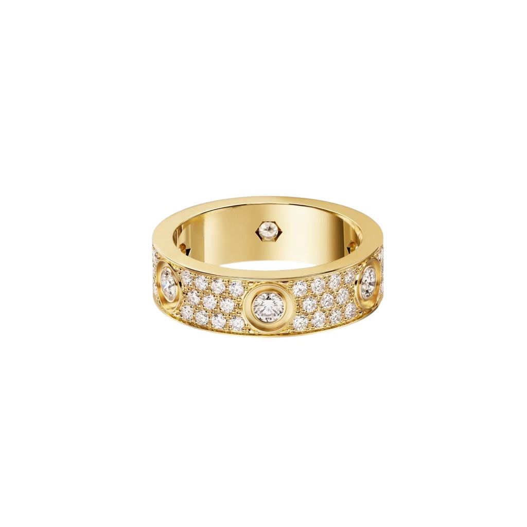 [Angela Jewelry]LOVE 5.5MM FULL-PAVE 6-DIAMOND RING