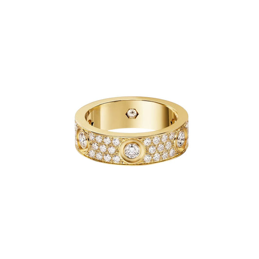 [Angela Jewelry]LOVE 5.5MM FULL-PAVE 6-DIAMOND RING