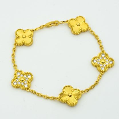 [Angela Jewelry] CLOVER 5 MOTIF LASER BRACELET COLLECTION