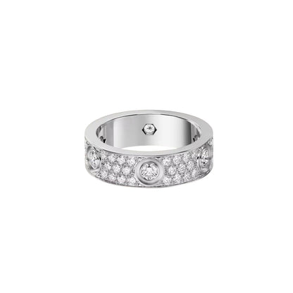 [Angela Jewelry]LOVE 5.5MM FULL-PAVE 6-DIAMOND RING