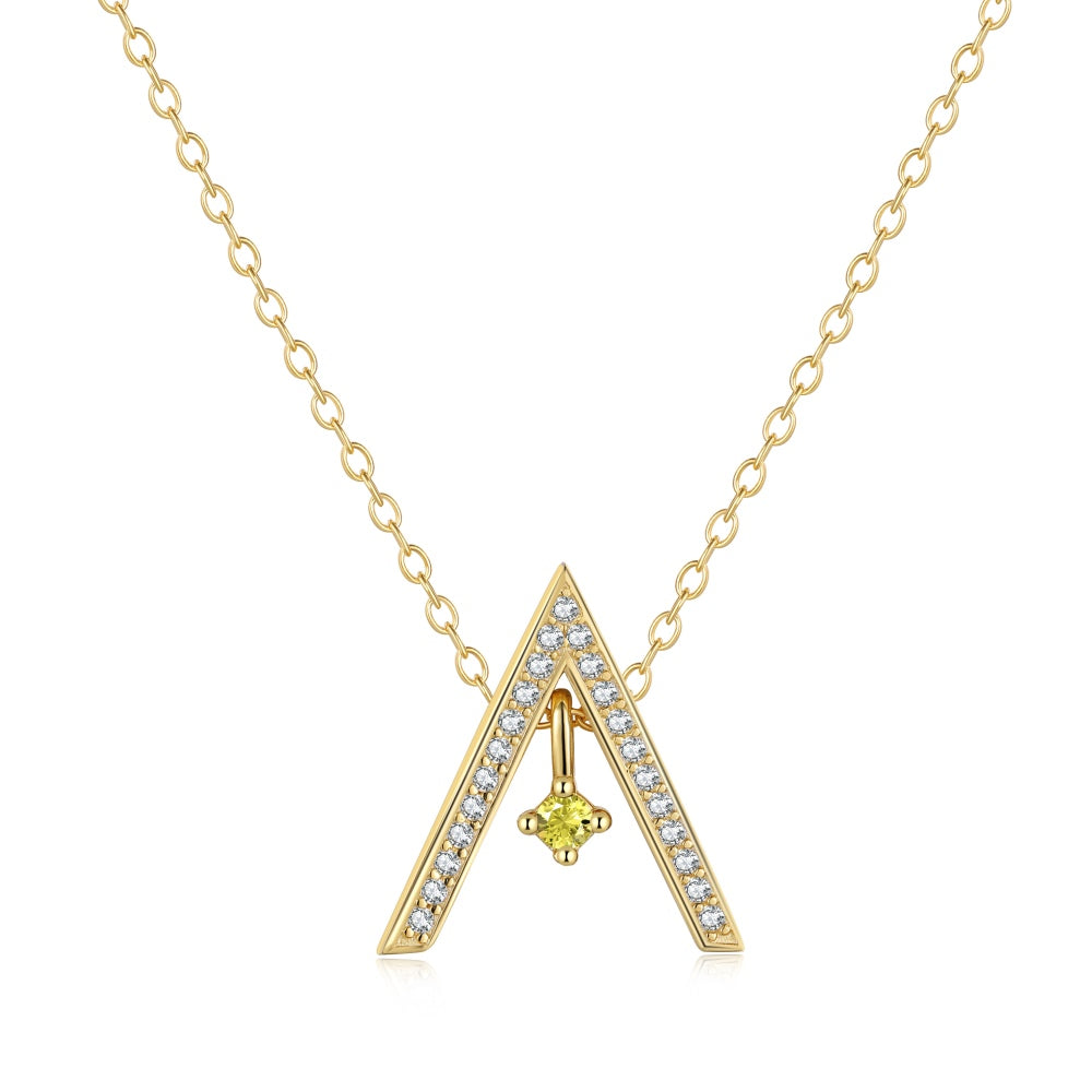 アンジェラジュエリー]輝く「A」シェイプネックレス