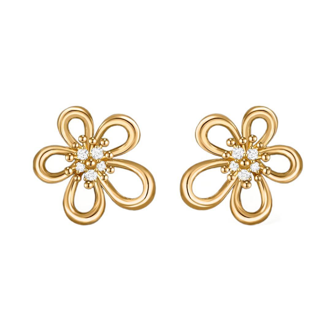 [Angela Jewelry] FLOWERLACE EARRING 5 DIAMONDS