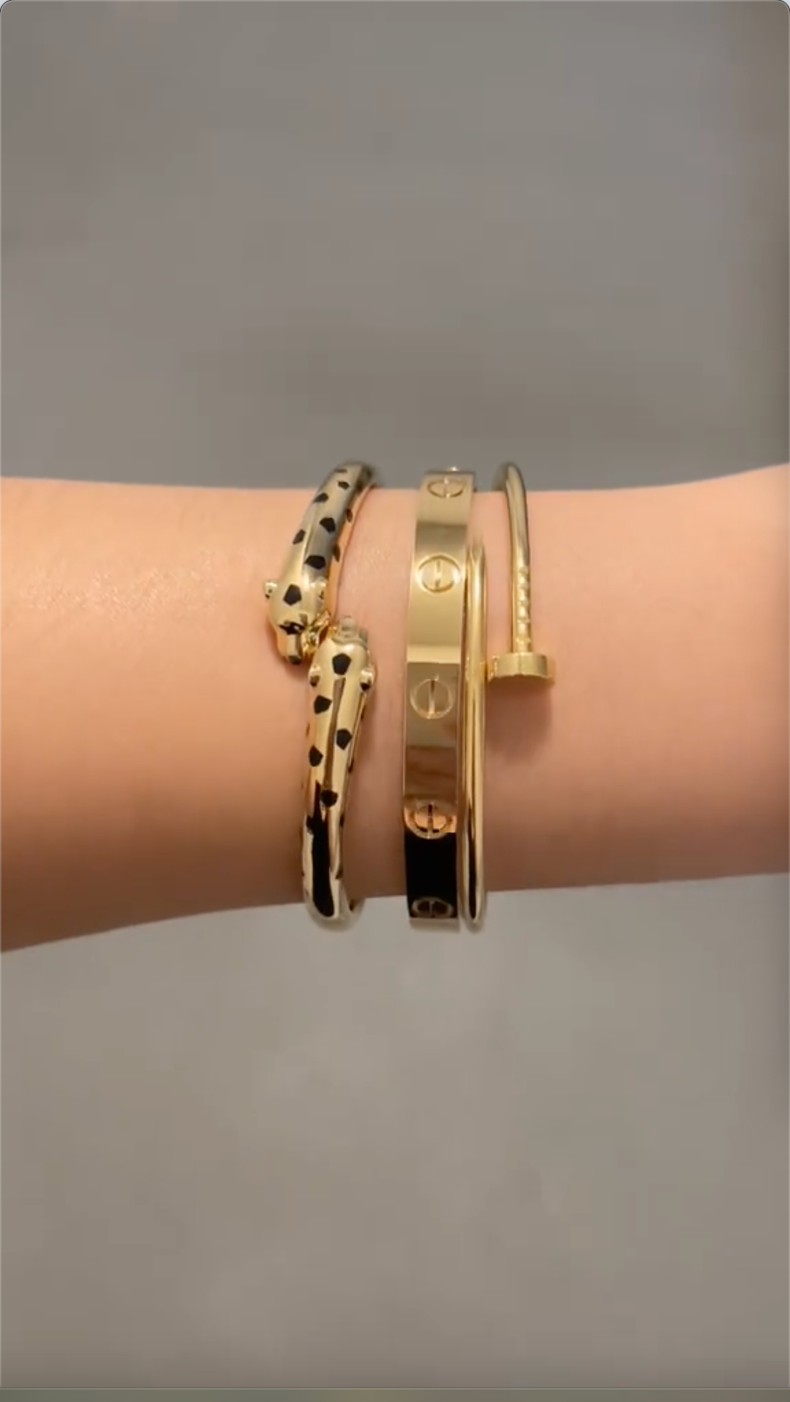 [Angela Jewelry] Panthère & LOVE  & JUSTE  Diamond Bracelet Stack Set