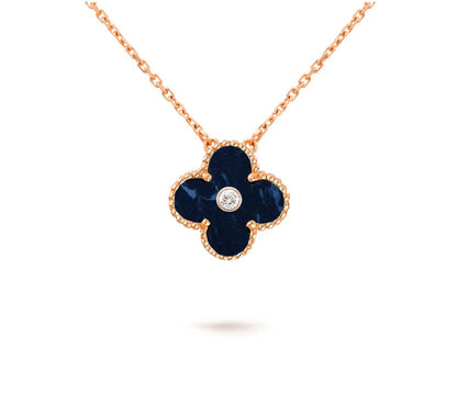 [Angela Jewelry]CLOVER 15MM DIAMOND SINGLE FLOWER NECKLACE COLLECTION
