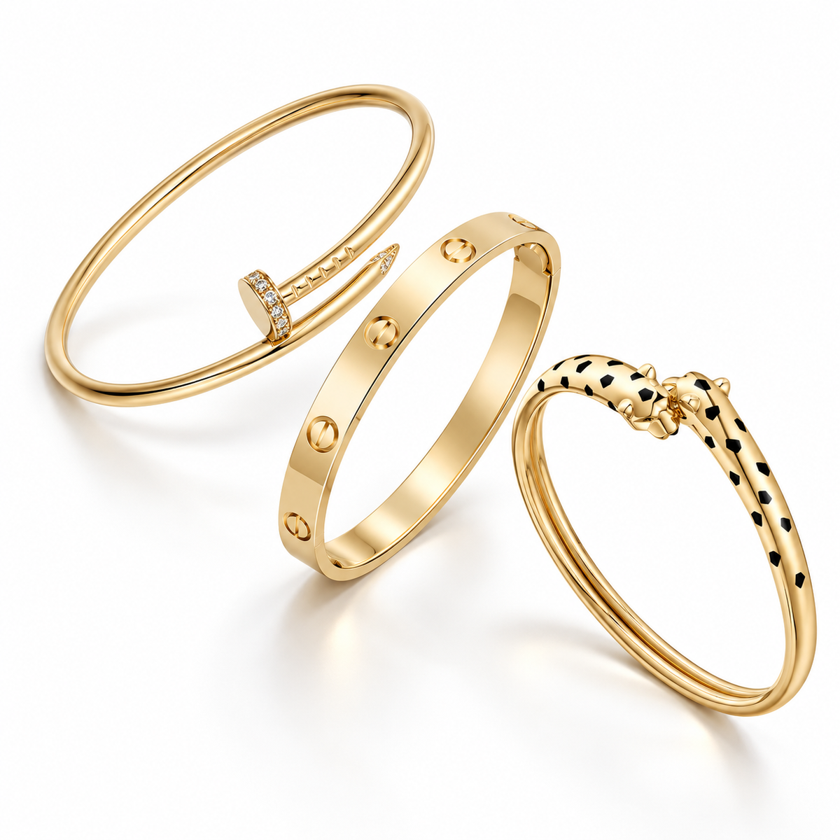 [Angela Jewelry] Panthère & LOVE  & JUSTE  Diamond Bracelet Stack Set