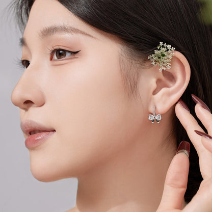 [Angela Jewelry]Exquisite Earrings With Heart-Shaped Bow Design