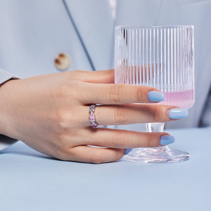 [Angela Jewelry]Unique Colorful Emerald Cut Party Ring