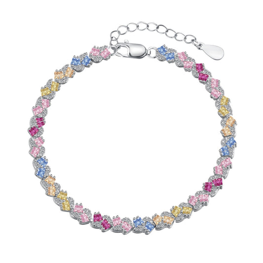 [Angela Jewelry]Ornate Colorful Flower Shape Party Bracelet