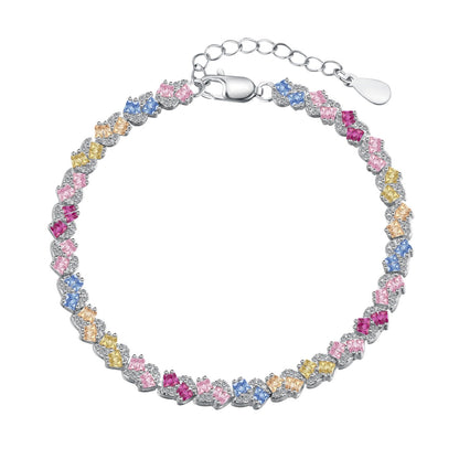 アンジェラジュエリー]華やかなカラフルな花の形のパーティーブレスレット