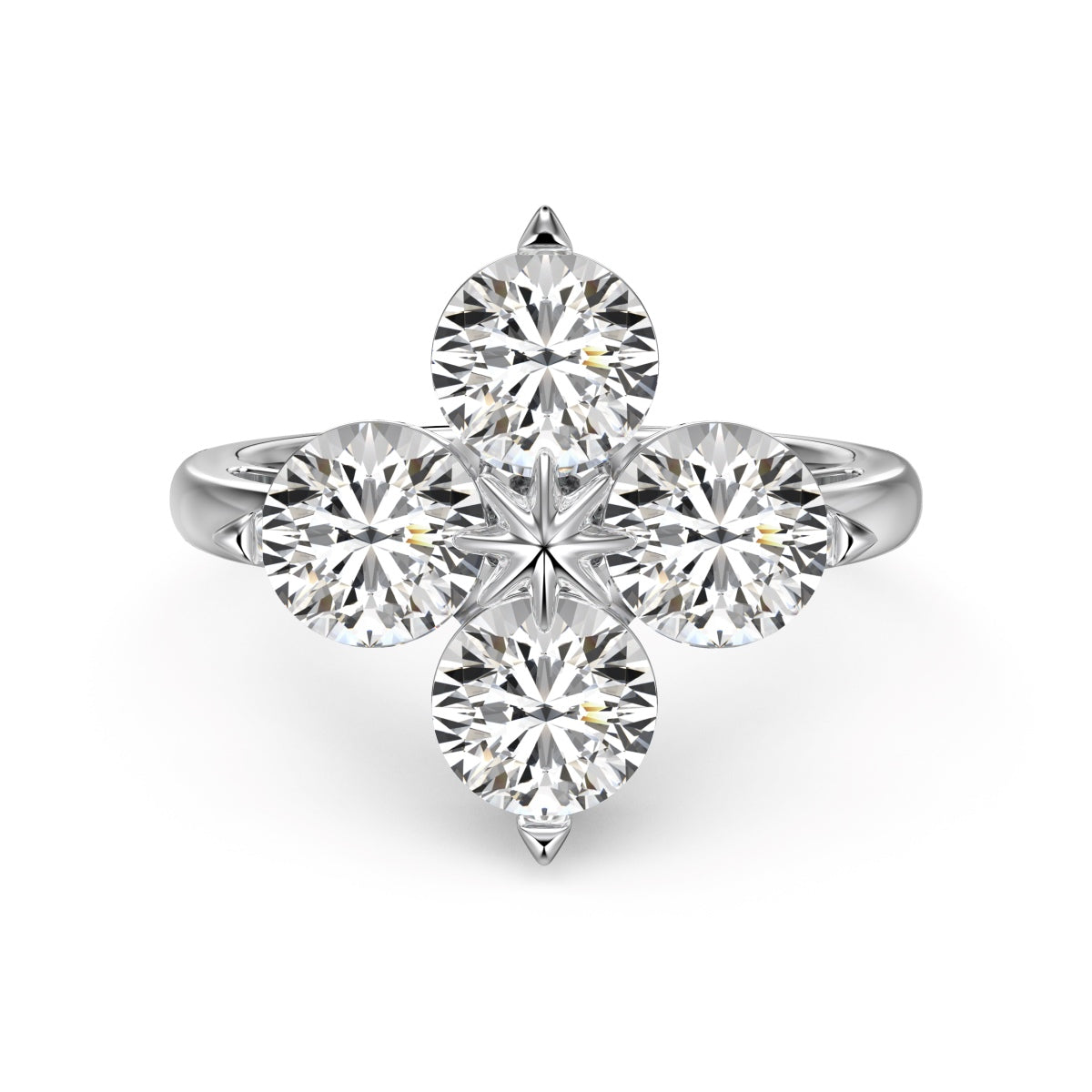 [Angela Jewelry]Four-Leaf Clover Eight-Pointed Star Ring