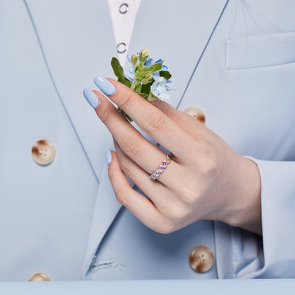 [Angela Jewelry]Delicate Vibrant Emerald Cut Daily Ring
