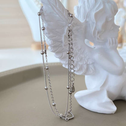 [Angela Jewelry]Dainty Double Layer Love Heart Bracelet