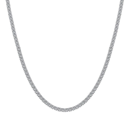 Angela Jewelry]Delicate Round Shape Tennis Necklace