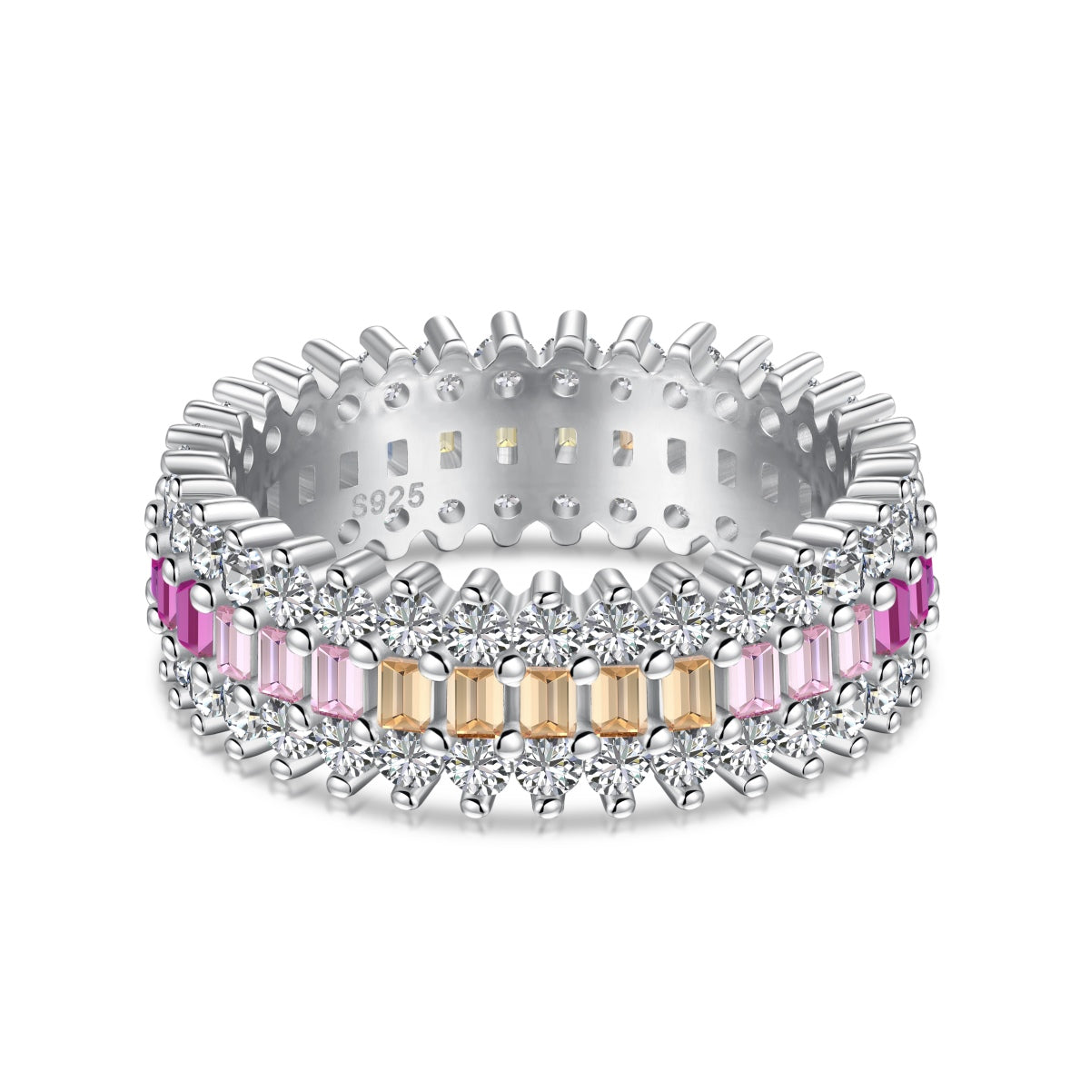 [Angela Jewelry]Ornate Colorful Radiant Cut Daily Ring