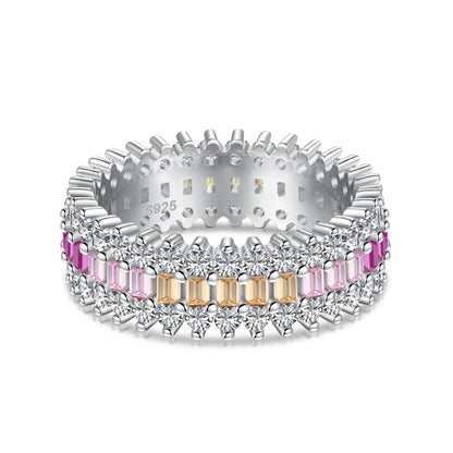 [Angela Jewelry]Ornate Colorful Radiant Cut Daily Ring