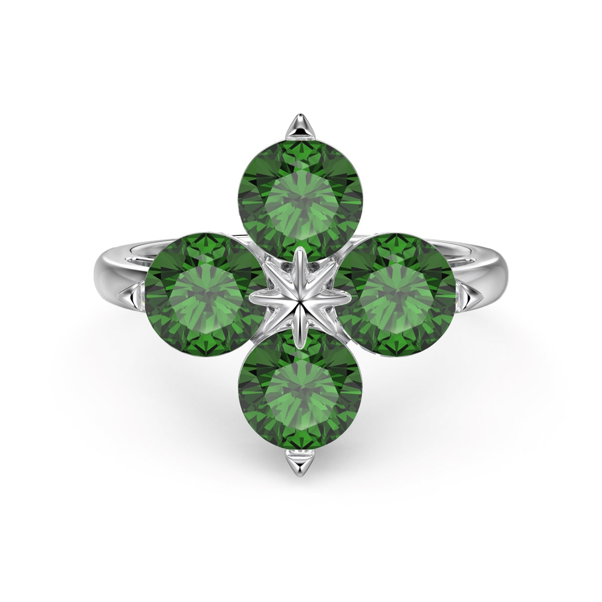 [Angela Jewelry]Four-Leaf Clover Eight-Pointed Star Ring