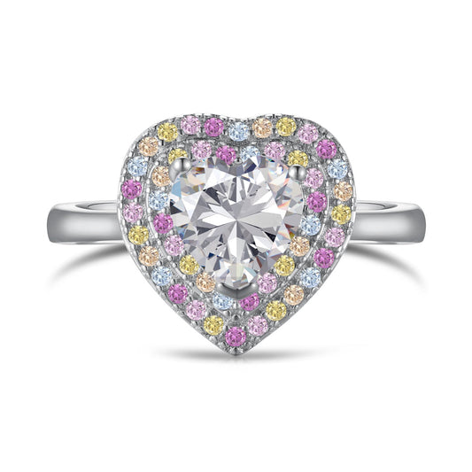 [Angela Jewelry]Delicate Ebullient Heart Shape Wedding Ring