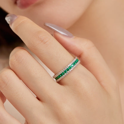 [Angela Jewelry]Delicate Colorful Round Cut Daily Ring