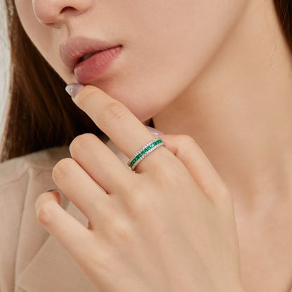 [Angela Jewelry]Delicate Colorful Round Cut Daily Ring