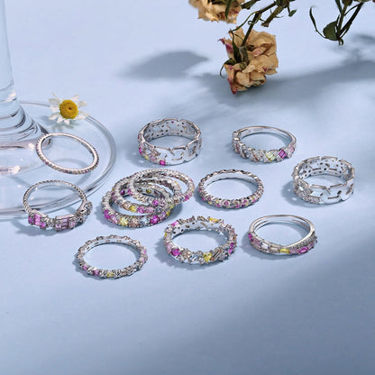 Angela Jewelry]Exquisite Colorful Round Cut Party Ring