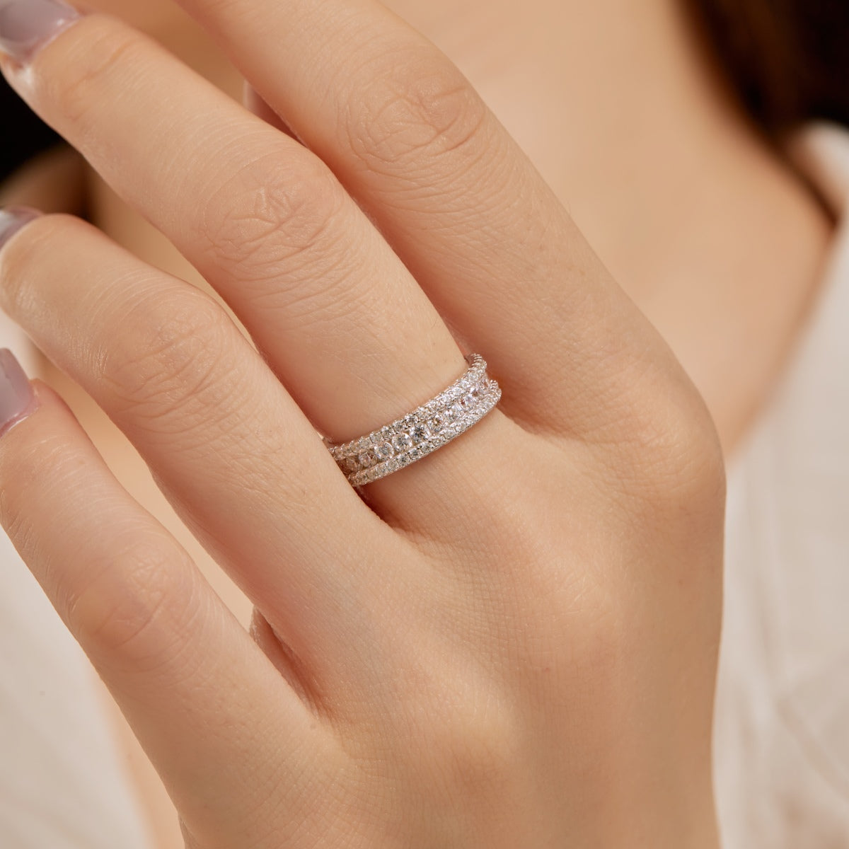 [Angela Jewelry]Delicate Colorful Round Cut Daily Ring