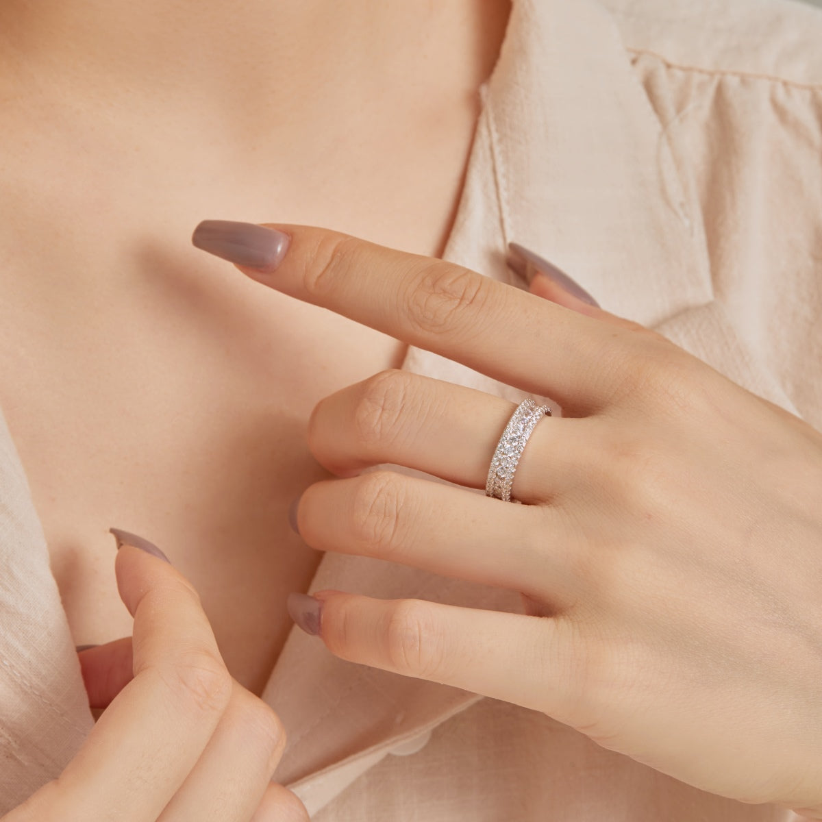 Angela Jewelry]Delicate Colorful Round Cut Daily Ring