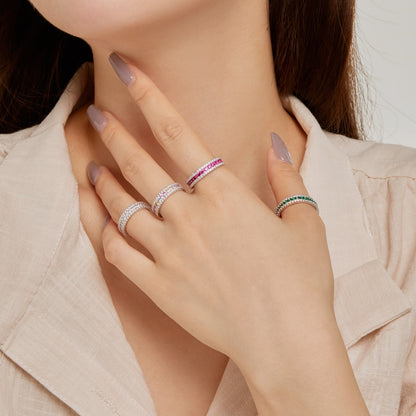 [Angela Jewelry]Delicate Colorful Round Cut Daily Ring