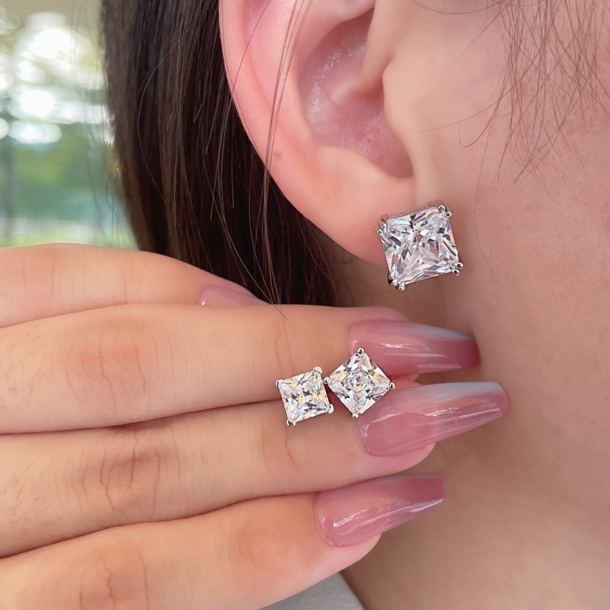 [Angela Jewelry]Delicate Square Shape Earrings