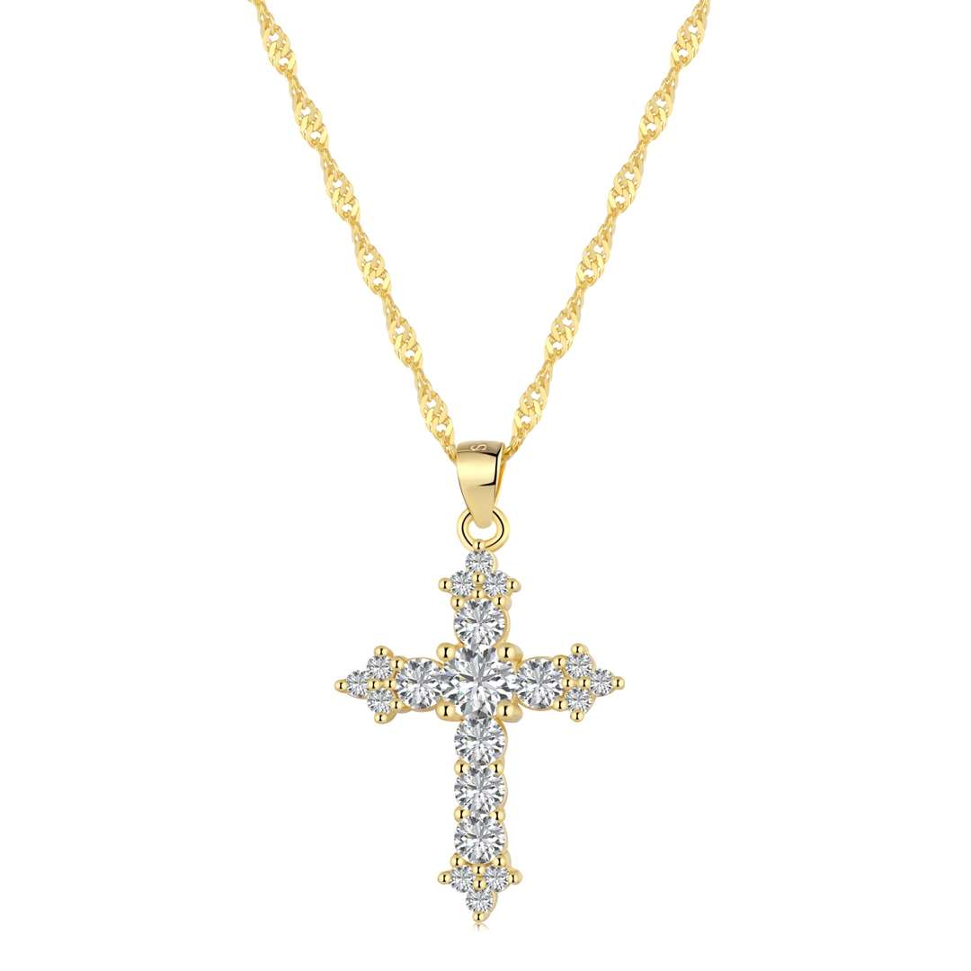 [Angela Jewelry]Delicate Cross Shape Necklace