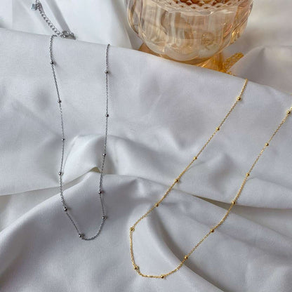 [Angela Jewelry]Small Bead Clavicle Chain Simple Necklace