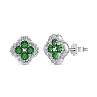 [Angela Jewelry]Four-Leaf Clover Flower Shaped Earrings