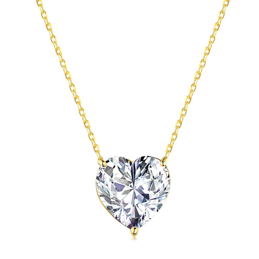 アンジェラジュエリー]6.0カラットのラディアントハートシェイプネックレス