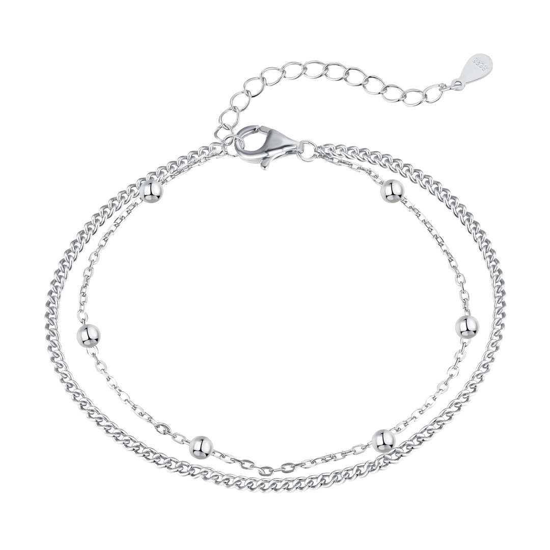 [Angela Jewelry]Delicate Bead Double Layer Bracelet