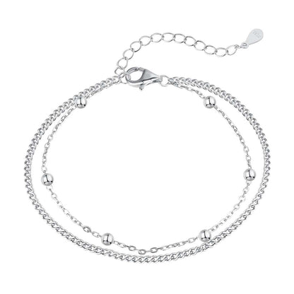 [Angela Jewelry]Delicate Bead Double Layer Bracelet