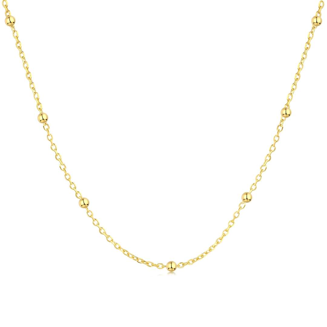 [Angela Jewelry]Small Bead Clavicle Chain Simple Necklace