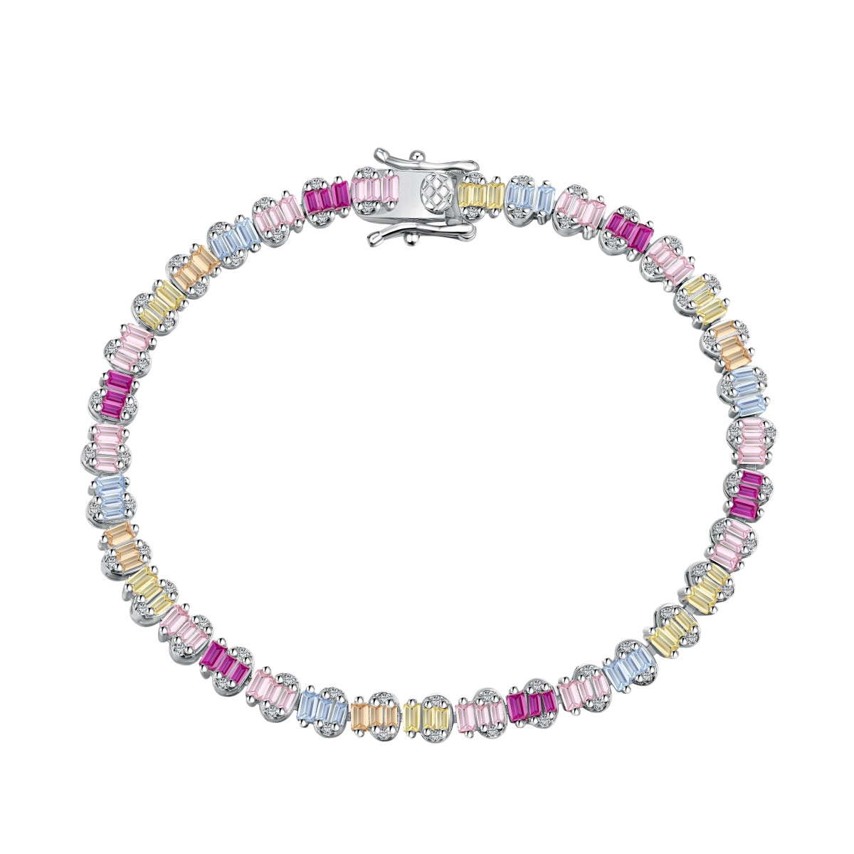 [Angela Jewelry]Delicate Colorful Emerald Cut Party Bracelet