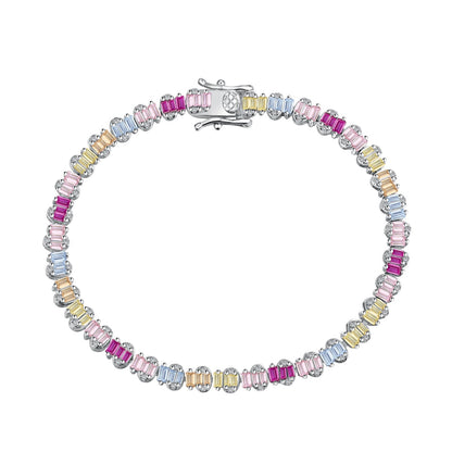 [Angela Jewelry]Delicate Colorful Emerald Cut Party Bracelet