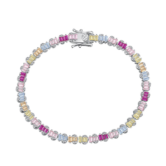 [Angela Jewelry]Delicate Colorful Emerald Cut Party Bracelet
