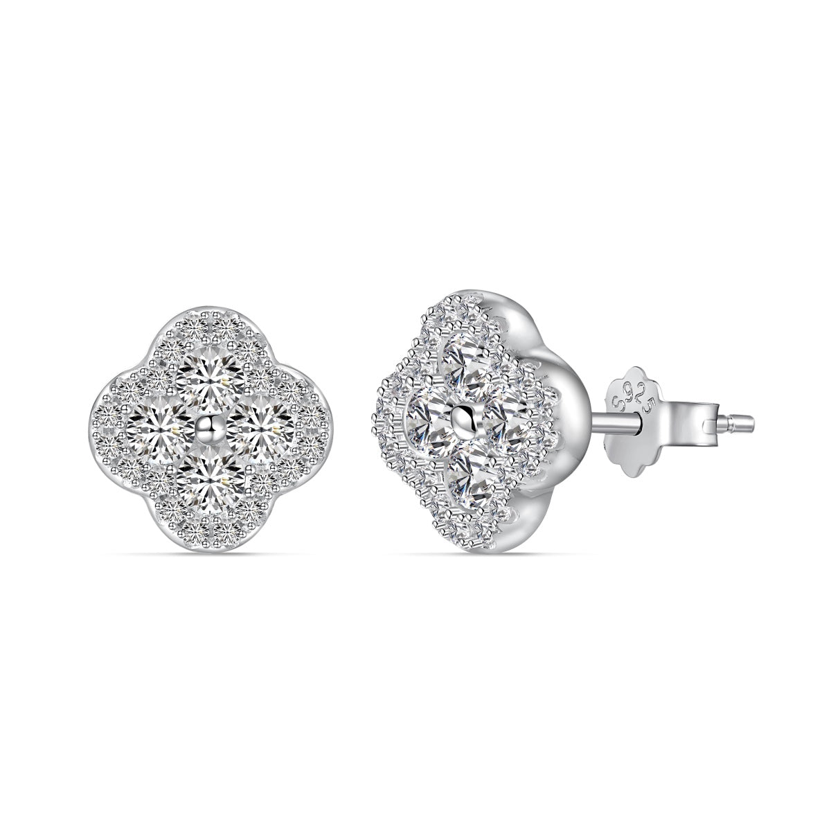 [Angela Jewelry]Four-Leaf Clover Flower Shaped Earrings