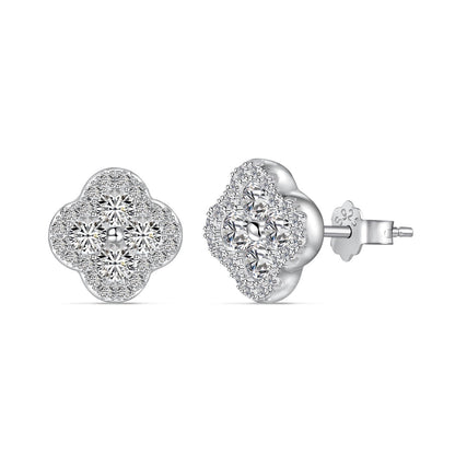 [Angela Jewelry]Four-Leaf Clover Flower Shaped Earrings